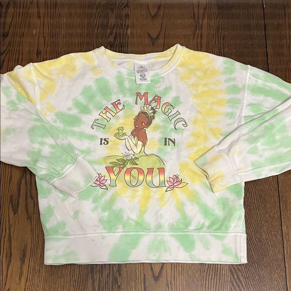Disney Princess Tiana Tie-Dye Sweatshirt - Yellow & Green
